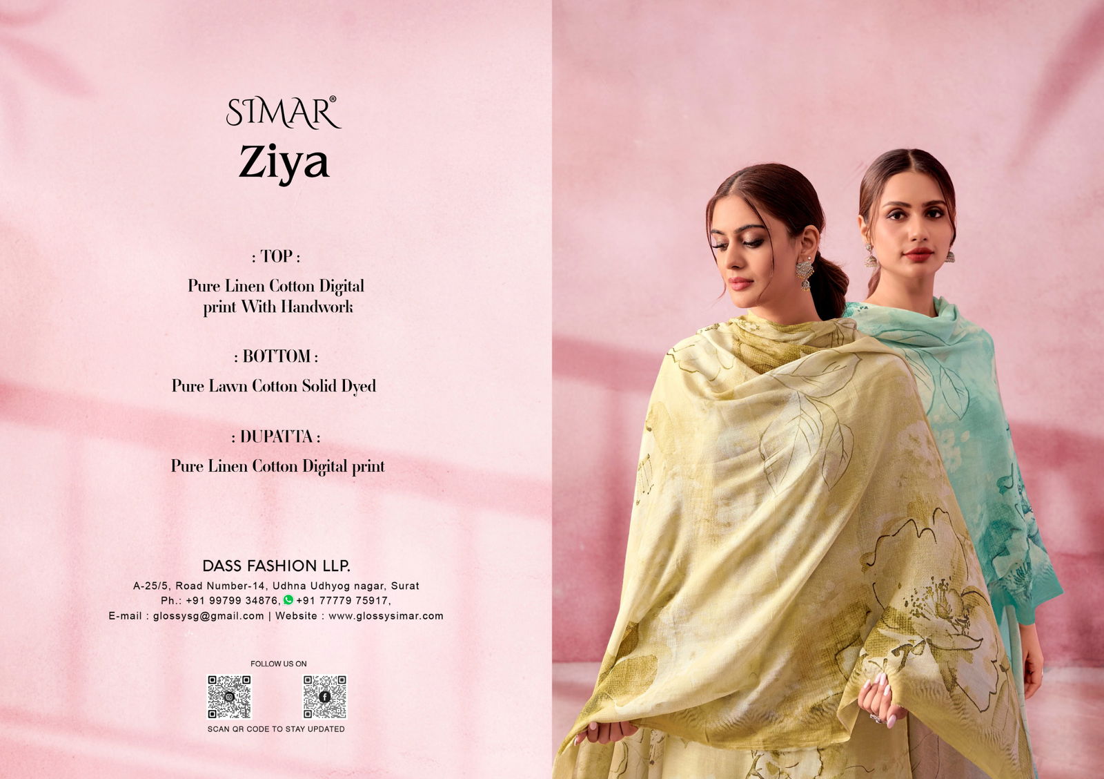 Ziya By Glossy Linen Cotton Printed Dress Material Wholesalers In Delhi
